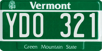 VT license plate YDO321