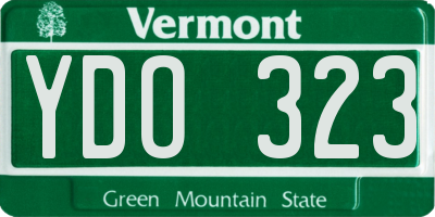 VT license plate YDO323