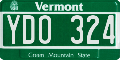 VT license plate YDO324
