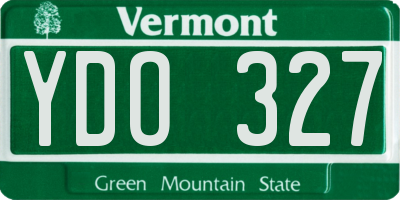 VT license plate YDO327