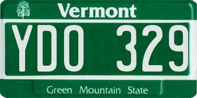 VT license plate YDO329