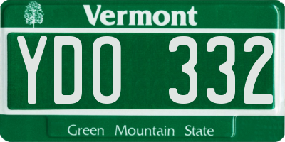 VT license plate YDO332