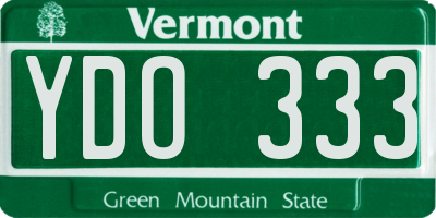 VT license plate YDO333