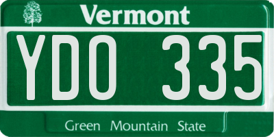 VT license plate YDO335