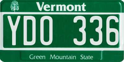 VT license plate YDO336