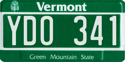 VT license plate YDO341
