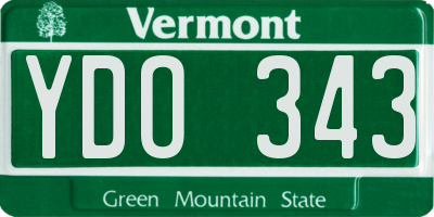 VT license plate YDO343