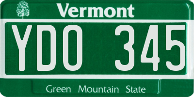 VT license plate YDO345
