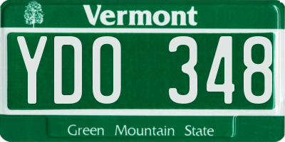 VT license plate YDO348