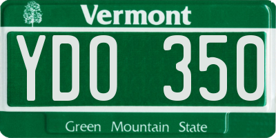 VT license plate YDO350