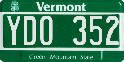 VT license plate YDO352