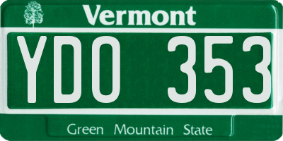 VT license plate YDO353