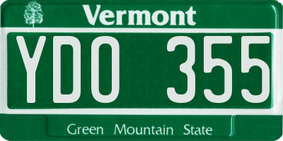 VT license plate YDO355