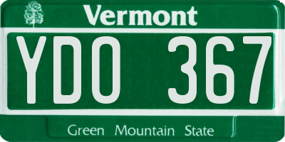 VT license plate YDO367