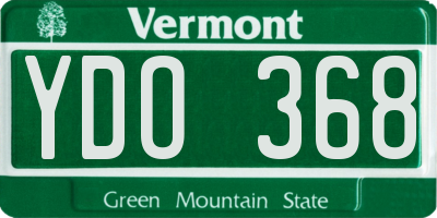 VT license plate YDO368