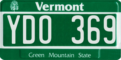 VT license plate YDO369