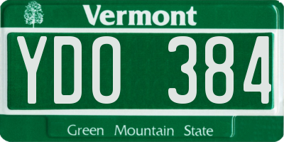 VT license plate YDO384