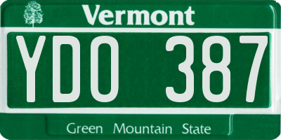 VT license plate YDO387