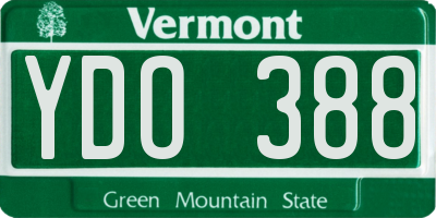 VT license plate YDO388