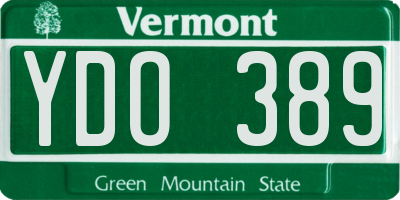 VT license plate YDO389