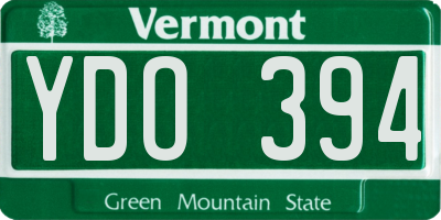 VT license plate YDO394