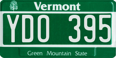 VT license plate YDO395