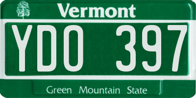 VT license plate YDO397