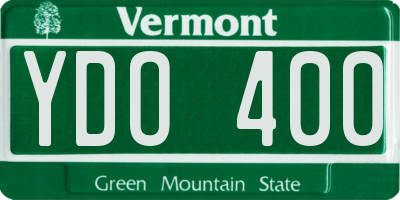 VT license plate YDO400