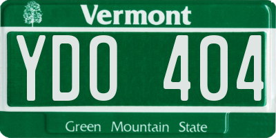 VT license plate YDO404