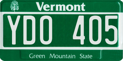 VT license plate YDO405