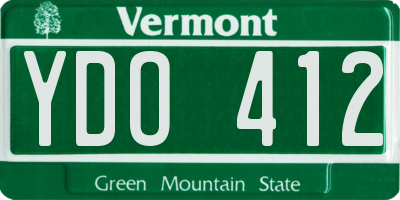 VT license plate YDO412