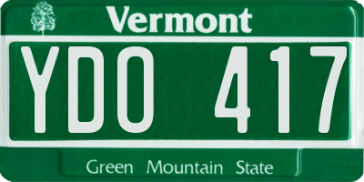 VT license plate YDO417