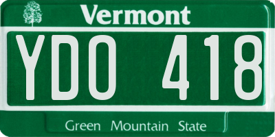 VT license plate YDO418