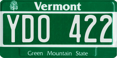 VT license plate YDO422