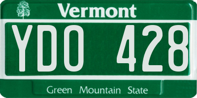 VT license plate YDO428