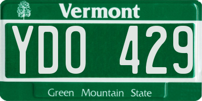 VT license plate YDO429
