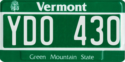 VT license plate YDO430