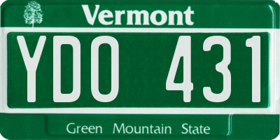 VT license plate YDO431