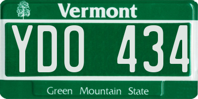 VT license plate YDO434