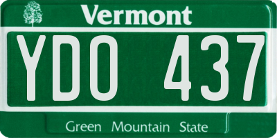 VT license plate YDO437