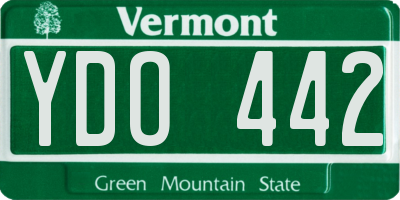 VT license plate YDO442