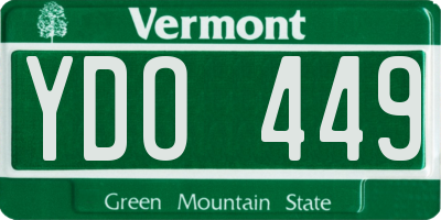 VT license plate YDO449