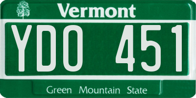 VT license plate YDO451