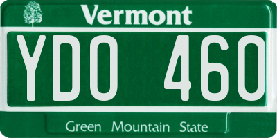 VT license plate YDO460