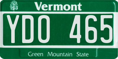 VT license plate YDO465