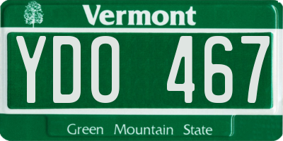 VT license plate YDO467