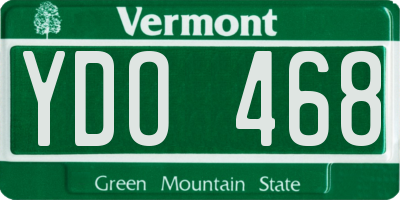 VT license plate YDO468