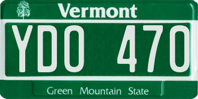 VT license plate YDO470