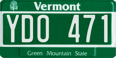 VT license plate YDO471