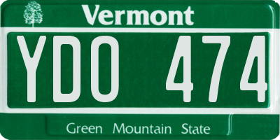 VT license plate YDO474